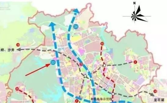 龙华片区的深圳地铁33号线规划